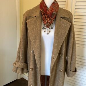 Vintage Wool Blend Lined Double Breasted Coat Size 2